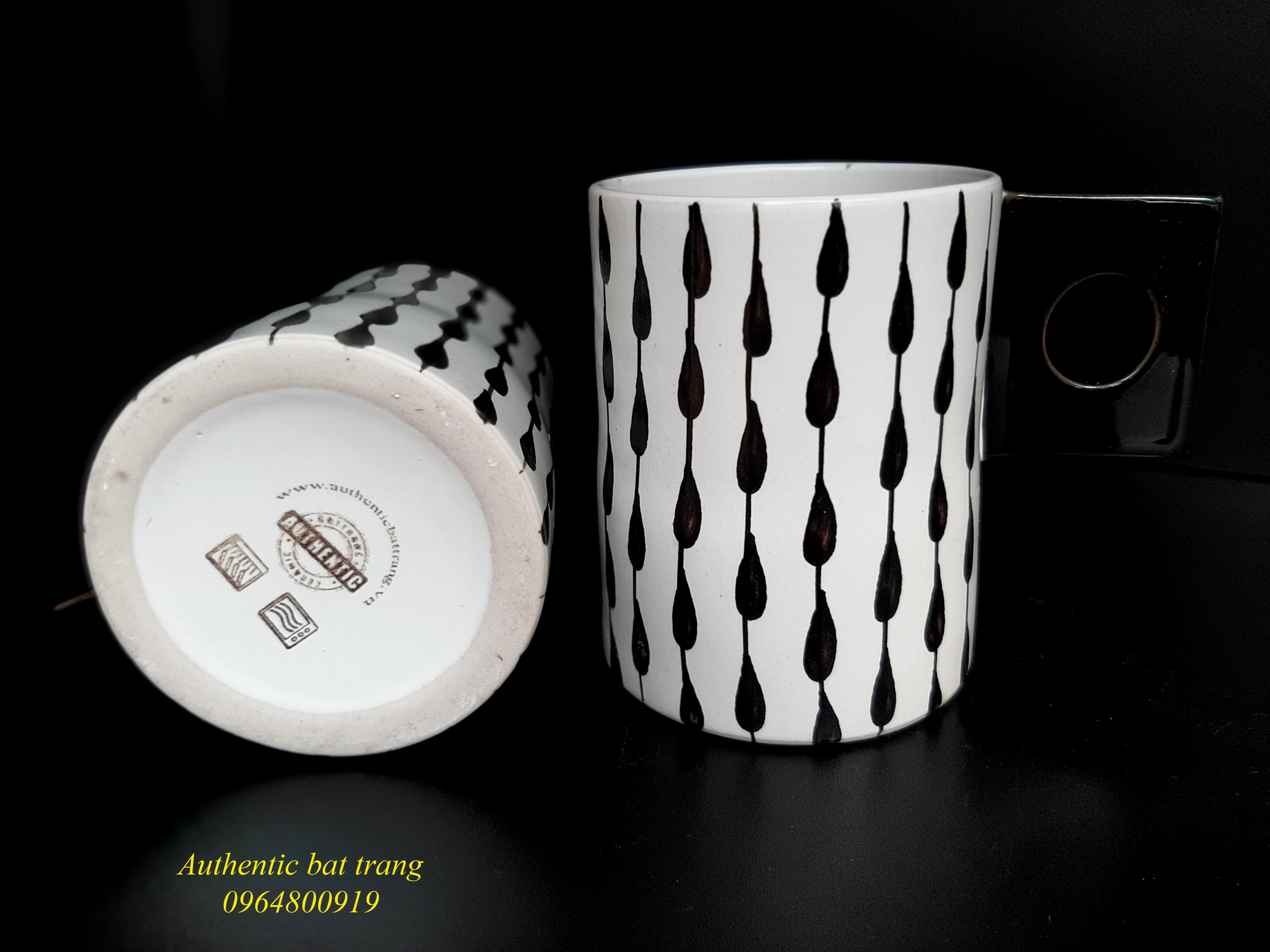 Black Tear drop cup/ Cốc giọt mưa phong cách, kiểu dáng châu âu sản xuất tại xưởng  gốm sứ Authentic bát tràng