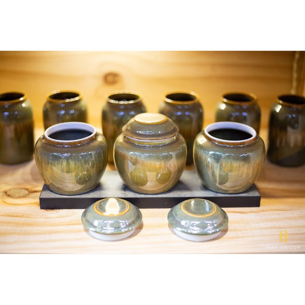 Small tea box - pink snow glaze- made at Gia Oanh Authentic bat Trang Ceramic Factory