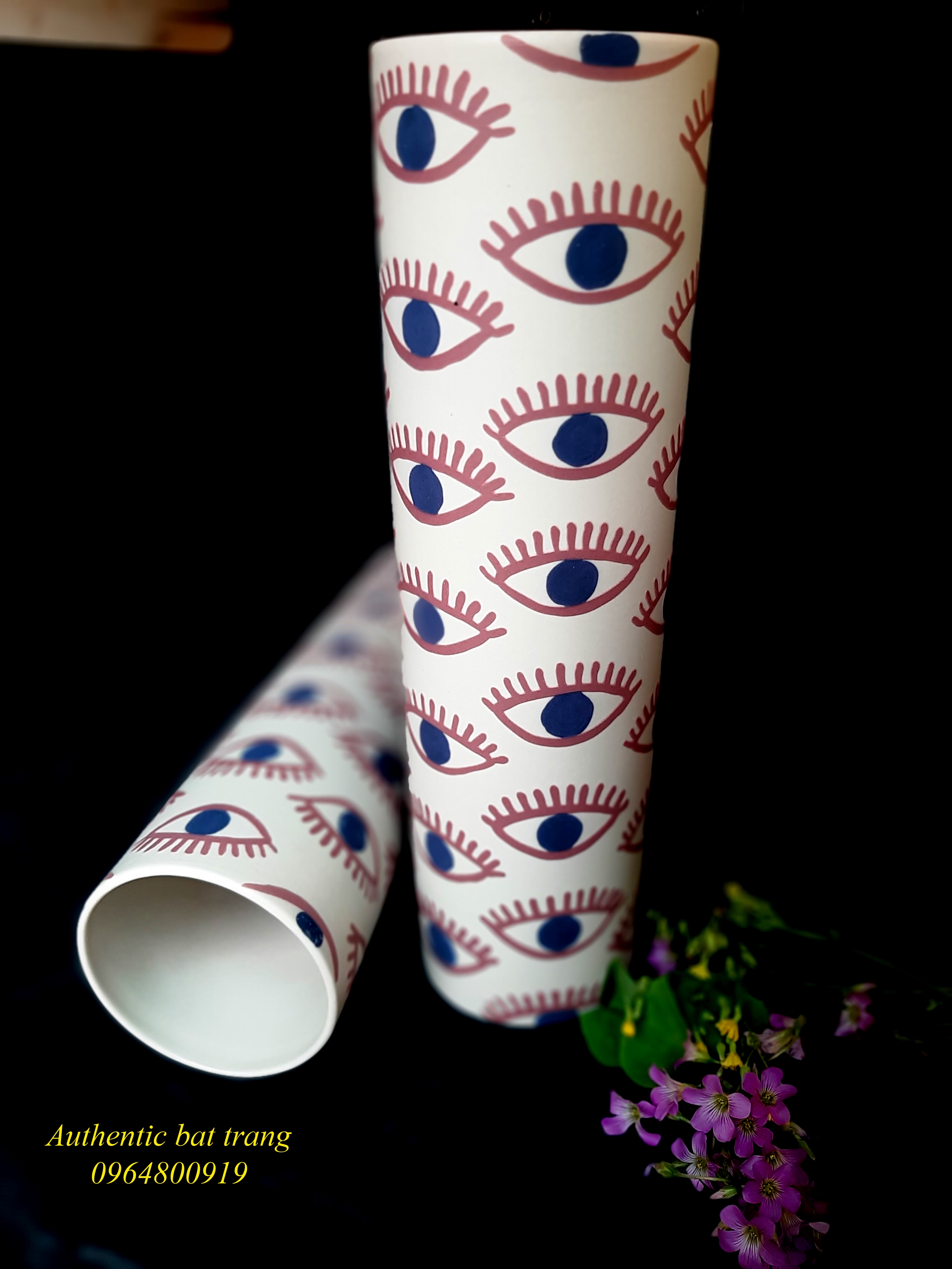 Eyes vases/ Lọ mắt - sản phẩm cắm hoa, trang trí độc đáo, phong cách châu âu sản xuất tại xưởng gốm sứ Authentic bat trang