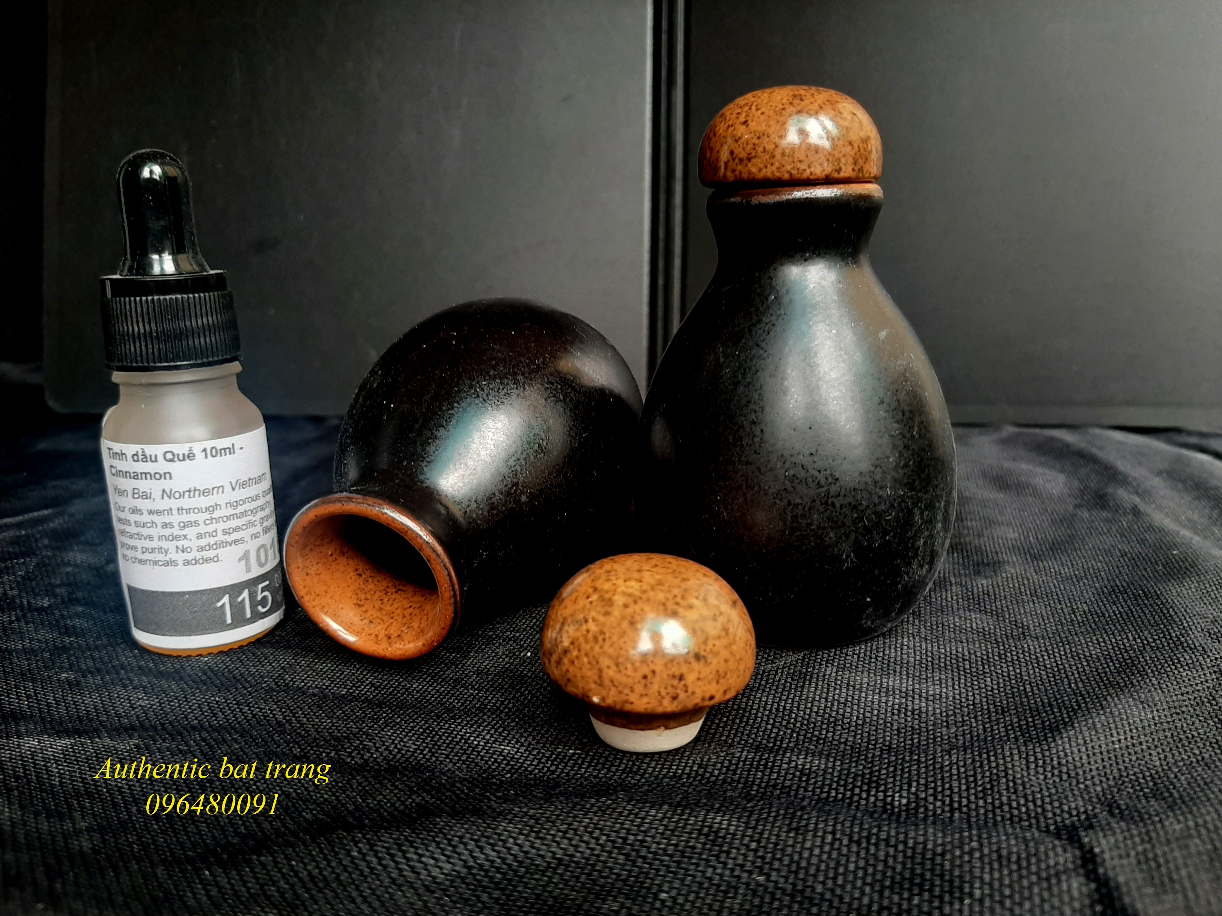 bình gốm đựng tinh dầu massage sản xuất tại bát tràng