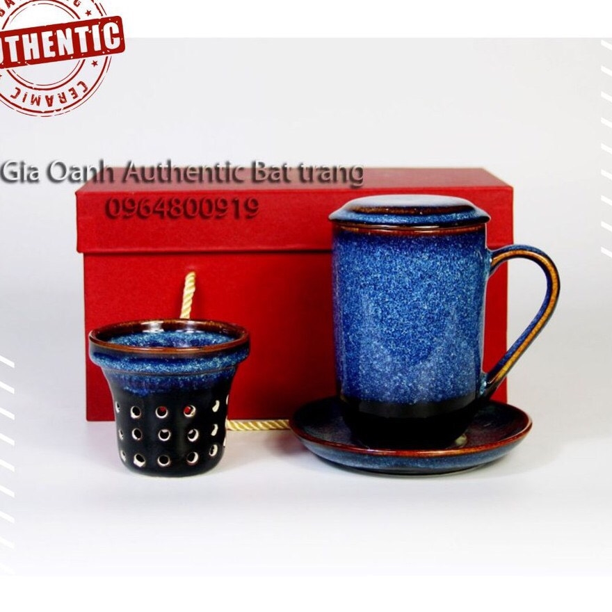 LUXURY GIFTS - Blue enamel TEA FILTER - SPECIAL GIFT PRODUCTS Occasion, Lunar New Year