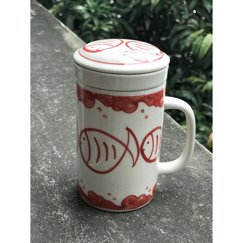 High-quality Bat Trang ceramic tea strainer cups - hand-painted product by famous Bat Trang craftsmen