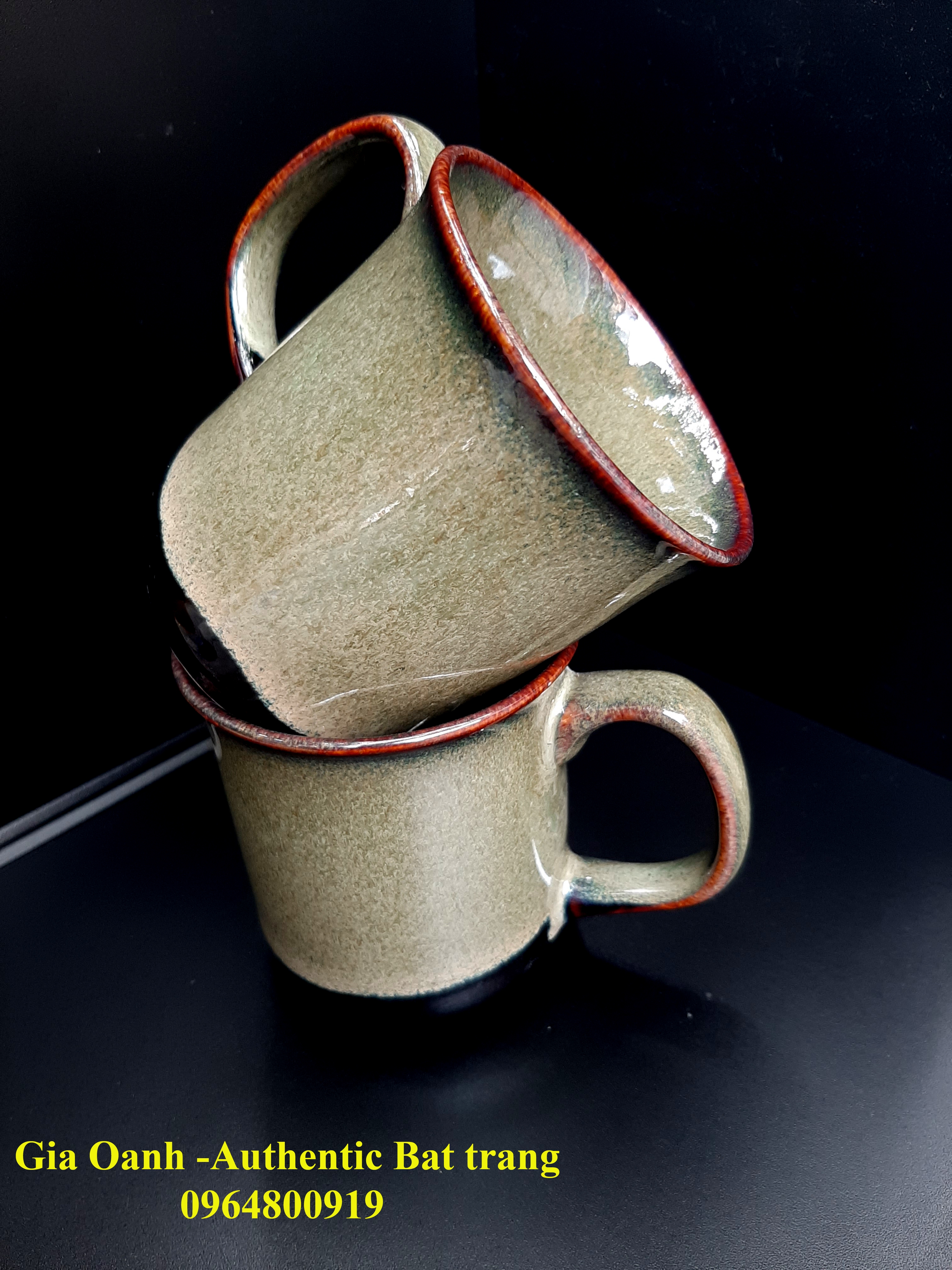 Tea cups/ Cốc uống trà men rêu, hỏa biến - sản xuất tại xưởng gốm Gia Oanh Authentic bat tràng