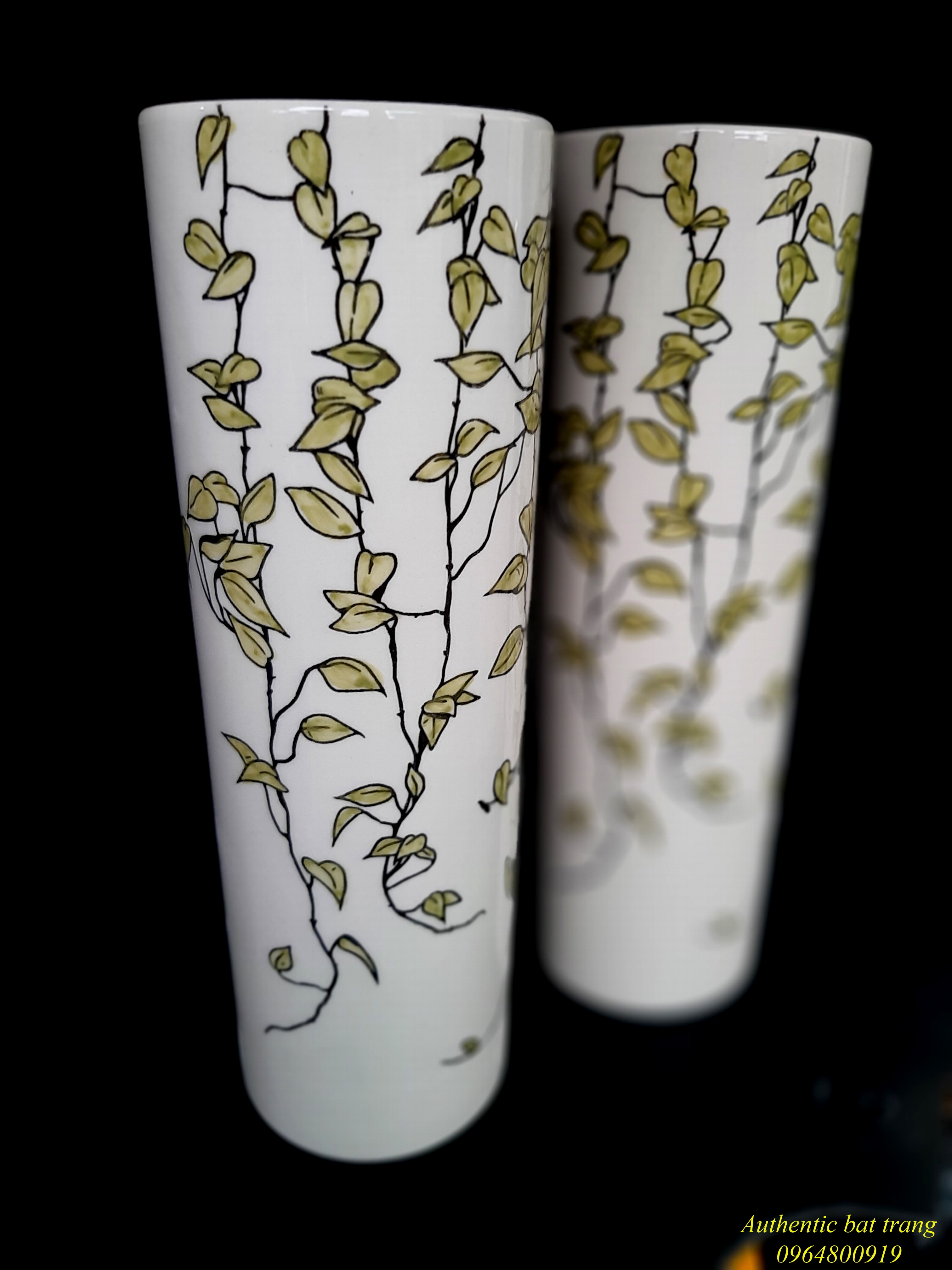 Bát trang ceramics vase / Bình  gốm cắm hoa trụ thẳng - sản phẩm thủ công